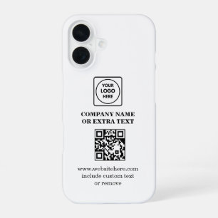 Coque iPhone 16 Étui iPhone Code QR Logo d'entreprise Minimaliste