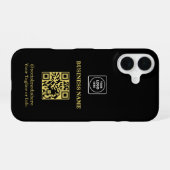 Coque iPhone 16 Étui iphone Code QR Logo Entreprise Moderne (Verso Horizontal)