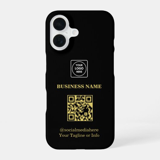 Coque iPhone 16 Étui iphone Code QR Logo Entreprise Moderne Promo (Verso)