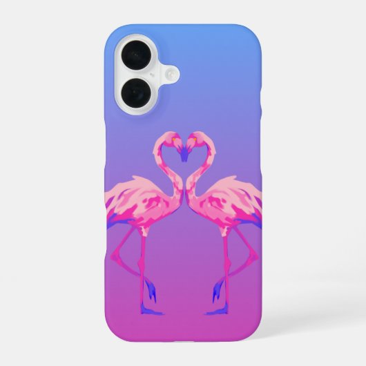 Coque iPhone 16 Étui iPhone Cœur de Flamant Rose (Verso)