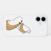 Coque iPhone 16 Étui iPhone Coffee-Covered Ghost – Caffeine Chaos (Verso Horizontal)