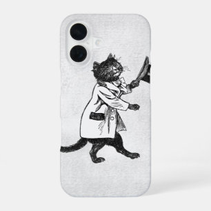Coque iPhone 16 Étui iPhone Cool Cat Vintage Noir Blanc Grunge