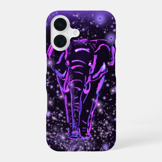 Coque iPhone 16 Étui iPhone Éléphant Violet (Verso)