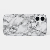 Coque iPhone 16 Étui iPhone en marbre blanc faux (Verso Horizontal)