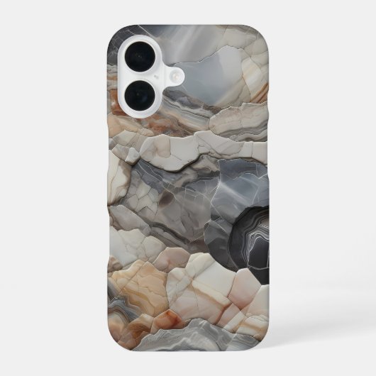 Coque iPhone 16 Étui iPhone en pierre naturelle mince (Verso)