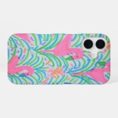 Coque iPhone 16 Étui iPhone Flamingo Jungle Party (Verso Horizontal)
