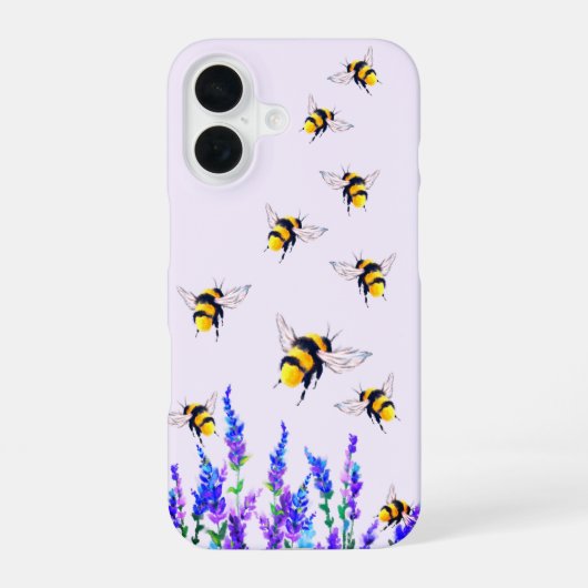 Coque iPhone 16 Étui iPhone Fleurs et Abeilles (Verso)
