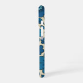 Coque iPhone 16 Étui iPhone floral rétro bleu slim (Côté gauche)