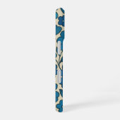 Coque iPhone 16 Étui iPhone floral rétro bleu slim (Côté droit)