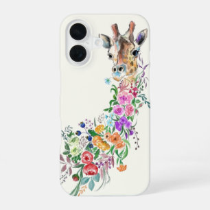 Coque iPhone 16 Étui iPhone Girafe Fleurs