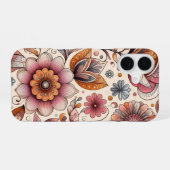 Coque iPhone 16 Étui iPhone illustration florale mince (Verso Horizontal)
