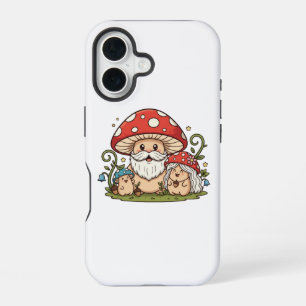 Coque iPhone 16 Étui iPhone imprimé avec une famille de champignon
