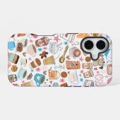 Coque iPhone 16 Étui iPhone / iPad Coffee Lover's Doodle (Verso Horizontal)