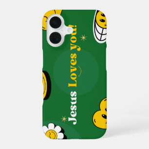 Coque iPhone 16 Étui iPhone / iPad Jésus Vous Aime Sourire Mignon