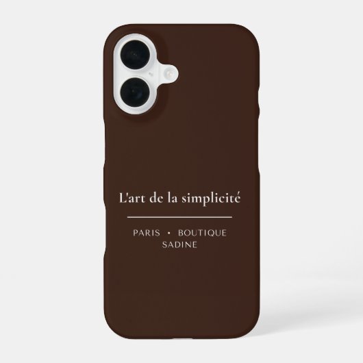 Coque iPhone 16 Étui iPhone L'art de la Simplicité Rich Espresso (Verso)