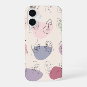 Coque iPhone 16 Étui iPhone Ligne de Femme Abstrait Tendance
