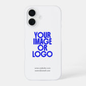 Coque iPhone 16 Étui iPhone Logo Entreprise Blanc (Verso)