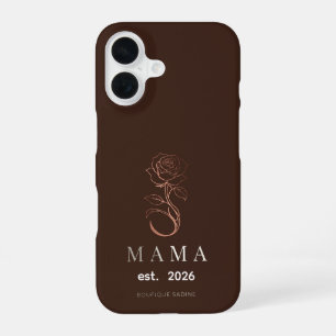Coque iPhone 16 Étui iPhone MAMA Rose Rich Espresso personnalisé