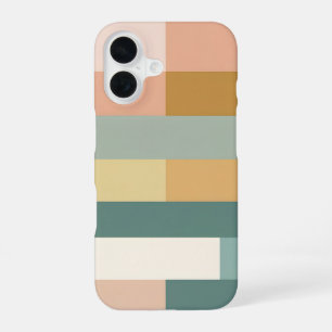 Coque iPhone 16 Étui iPhone Minimaliste à Bloc de Couleurs Géométr