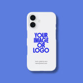 Coque iPhone 16 Étui iPhone moderne blanc avec photo de logo d'ent