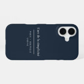 Coque iPhone 16 Étui iPhone Navy L'art de la Simplicité (Verso Horizontal)