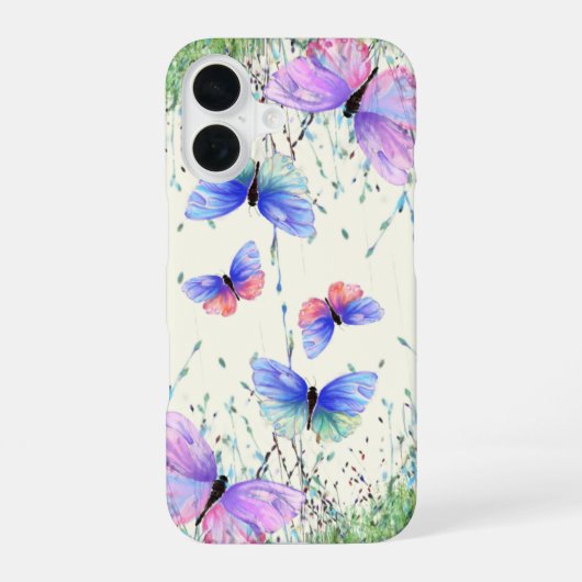 Coque iPhone 16 Étui iPhone Papillons Volants (Verso)