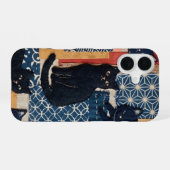 Coque iPhone 16 Étui iPhone Patchwork Chats Noirs Japonais Mignons (Verso Horizontal)