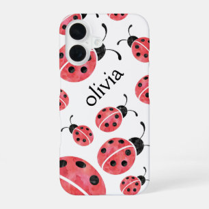 Coque iPhone 16 Étui iPhone personnalisé coccinelle aquarelle