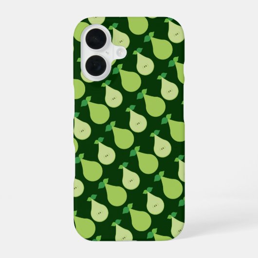 Coque iPhone 16 Étui iPhone Poire Verte Moderne (Verso)