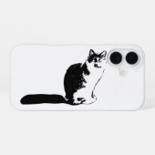 Coque iPhone 16 Étui iPhone pour chat moderne à poils longs (Verso Horizontal)