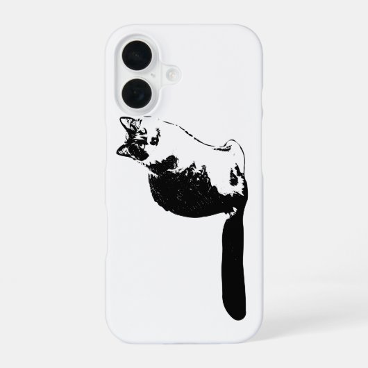 Coque iPhone 16 Étui iPhone pour chat moderne à poils longs (Verso)