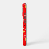 Coque iPhone 16 Étui iPhone Red Memphis Monogram Case-Mate (Côté gauche)