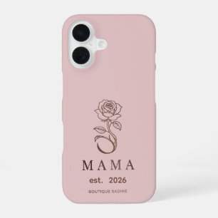 Coque iPhone 16 Étui iPhone Rose Blush personnalisé MAMA