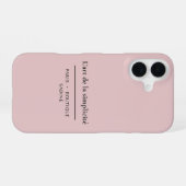 Coque iPhone 16 Étui iPhone Rose Poudré L'art de la Simplicité (Verso Horizontal)