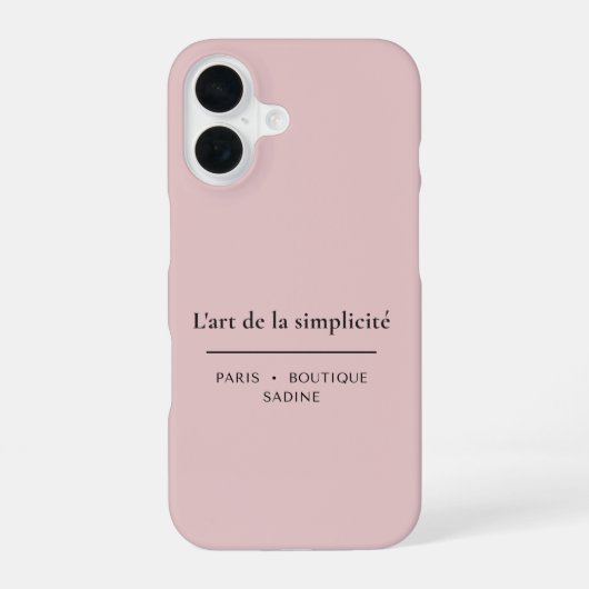 Coque iPhone 16 Étui iPhone Rose Poudré L'art de la Simplicité (Verso)