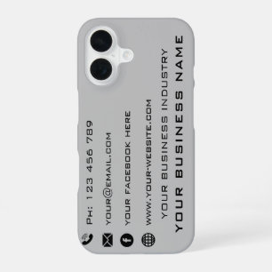 Coque iPhone 16 Étui iPhone Texte Nom de Votre Entreprise Marqué