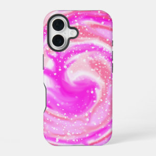 Coque iPhone 16 Étui iPhone Tourbillon Galaxie Rose