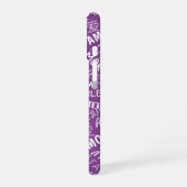 Coque iPhone 16 Étui iPhone violet texte d'amour multilingue (Côté gauche)