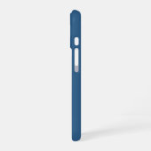Coque iPhone 16 Étui Monogramme Personnalisé Bleu Côtes (Côté gauche)
