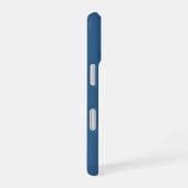 Coque iPhone 16 Étui Monogramme Personnalisé Bleu Côtes (Côté droit)