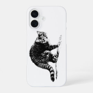 Coque iPhone 16 Étui Portrait monochrome corps entier de chat tigr