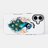 Coque iPhone 16 étui pour iPad paon (Verso Horizontal)