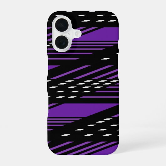 Coque iPhone 16 Étui pour iPhone 16 à motif violet et noir (Verso)