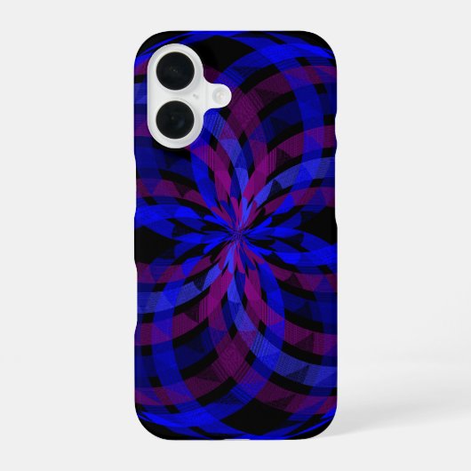 Coque iPhone 16 Étui pour iPhone 16 à pétale de fleur géométrique (Verso)