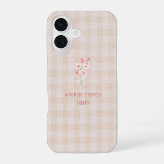 Coque iPhone 16 étui pour iPhone 16 avec verset de la bible marron (Verso)