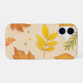 Coque iPhone 16 Étui pour iPhone 16 Feuilles d'Automne Esthétiques (Verso Horizontal)