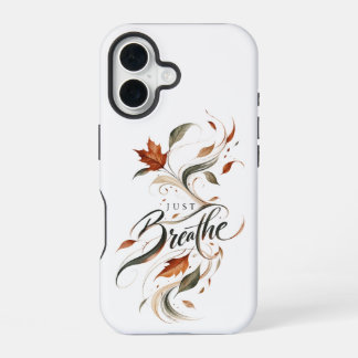 Coque iPhone 16 Étui pour iPhone 16 Just Breathe Fall Leaf