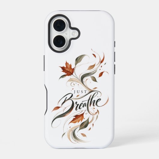 Coque iPhone 16 Étui pour iPhone 16 Just Breathe Fall Leaf (Verso)