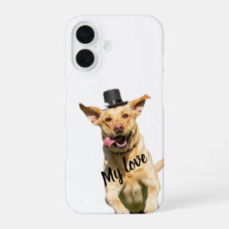 Coque iPhone 16 Étui pour iPhone 16 Labrador Retriever à chapeau h
