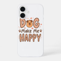 Étui pour iPhone 16 'Le chien me rend heureux'